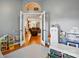 Bright playroom with neutral walls, hardwood floors, and french doors at 7417 Chidley Dr, Charlotte, NC 28269