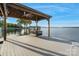 Relaxing waterfront dock featuring a cozy swing and breathtaking lake views, perfect for leisure and enjoyment at 7679 Rabbit Cir, Denver, NC 28037