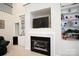 Cozy fireplace framed by custom built-in shelving at 777 Sanside Dr, York, SC 29745