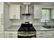 Close up of a contemporary kitchen with stainless steel appliances, granite countertops, and stylish cabinets at 109 Bee Tree Ln, Salisbury, NC 28144
