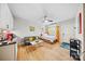 Cozy studio apartment featuring a comfortable bed, sofa, and small kitchen area at 1115 Greenleaf Ave # B, Charlotte, NC 28202