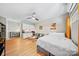 Well-lit studio apartment with modern amenities including kitchenette and ceiling fan at 1115 Greenleaf Ave # B, Charlotte, NC 28202