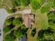 Overhead aerial view of single Gathering home situated on a large lot featuring mature landscaping at 1374 Weatherby Dr, Salisbury, NC 28146