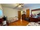 Bedroom with hardwood floors and two twin beds, offering a cozy and functional space at 1684 Montevista Dr, Shelby, NC 28150