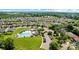 Aerial view of neighborhood with community pool at 1905 Yellow Daisy Dr, Matthews, NC 28104