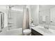 Clean bathroom features a combined shower and tub, neutral color scheme, and stylish fixtures at 2333 Talon Point Cir, Fort Mill, SC 29715