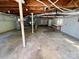 Spacious unfinished basement with concrete floor, wood framing and exposed ductwork at 2724 Peachtree Rd, Statesville, NC 28625
