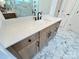 Bathroom vanity featuring shaker cabinets, quartz countertops and matte black fixtures at 3022 Cedar Falls Dr # 16, Waxhaw, NC 28173