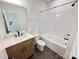 New bathroom featuring white subway tile in the shower and dark fixtures at 3022 Cedar Falls Dr # 16, Waxhaw, NC 28173