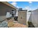This backyard features a storage shed and built-in grill at 3219 Cottage Rose Ln, Rock Hill, SC 29732