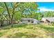 Home exterior with lush green lawn, surrounded by mature trees at 3300 Bonaire Dr, Charlotte, NC 28208