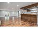 Spacious finished basement with bar area and walkout access at 3755 11Th Ne St, Hickory, NC 28601