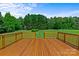 Spacious back deck overlooking lush green lawn and mature trees at 426 Walden Trl, Waxhaw, NC 28173