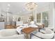 Open-concept dining area leading to the kitchen and living spaces, with large windows and modern decor at 426 Walden Trl, Waxhaw, NC 28173