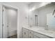 Bathroom features double sinks, white cabinets, and tub with white subway tile at 5027 Mclaughlin Loop # 61, Waxhaw, NC 28173