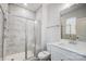 Modern bathroom features marble-tiled shower, sleek vanity, and contemporary fixtures at 5027 Mclaughlin Loop # 61, Waxhaw, NC 28173