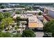 Aerial view of The Olde Mecklenburg Brewery, showing the large outdoor seating area at 511 Bowman Rd, Charlotte, NC 28217