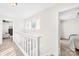 Hallway featuring carpeted floor and access to bedrooms at 7407 Mystic Ln, Charlotte, NC 28227