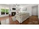 Living room with fireplace, built-ins, and comfortable seating at 8800 Darcy Hopkins Dr, Charlotte, NC 28277
