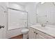 Bathroom with tub, shower, and updated vanity at 1000 Millbank Dr, Matthews, NC 28104