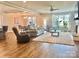 Spacious living room area connected to dining room, featuring hardwood floors and ample seating at 1050 Coppergate Dr, Salisbury, NC 28147
