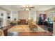 Office space featuring wood flooring, a large rug, and natural light from two windows at 106 S Oakwood Dr, Kings Mountain, NC 28086