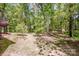 Private backyard shaded by mature trees, offering a serene and natural environment at 142 Gray Barn Dr, Troutman, NC 28166