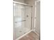 Modern bathroom with a glass-enclosed shower, featuring sleek fixtures and a clean design at 200 N Kayla Dr, Salisbury, NC 28146