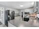 Well-equipped kitchen with stainless appliances, gray cabinets, durable floors, and lots of counter space at 2224 Clonmel Pl, Charlotte, NC 28262