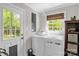 Functional laundry room with modern washer and dryer, ample natural light, and convenient backyard access at 323 Richmond Rd, Salisbury, NC 28144