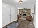 Inviting living room with stone fireplace and neutral decor at 323 Richmond Rd, Salisbury, NC 28144