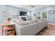 Cozy living room with a fireplace, built-in shelving, and comfortable sectional sofa at 507 E Main St, Rock Hill, SC 29730