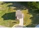 Overhead view of the home's roof and surrounding green lawn, highlighting the property's layout at 548 Dutch White Dr, Clover, SC 29710