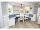 Bright breakfast nook with cozy built-in seating and views of the outdoors at 85 Riley Dr, Taylorsville, NC 28681