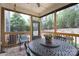 Relaxing screened-in porch with stylish outdoor furniture and serene views of the greenery at 866 Tyne Dr, Fort Mill, SC 29715
