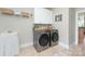 A modern laundry room with updated appliances, storage and a practical design for convenient laundry tasks at 101 Stonehurst Ln, Waxhaw, NC 28173