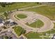 Aerial view of outdoor cycling track in parklike setting with green lawns and trees at 1507 Riverwalk Pkwy, Rock Hill, SC 29730