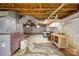 Spacious unfinished basement with white walls, visible ductwork, and potential for storage or customization at 20337 Nc Hwy 73 Hwy, Albemarle, NC 28001