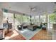Bright sunroom with abundant windows, cozy seating, and a mini fridge for refreshments, perfect for relaxation at 2062 High Pines Rd, Rock Hill, SC 29732