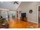 Spacious living room with hardwood floors and neutral paint colors at 216 Commodore Ct, Belmont, NC 28012