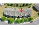 An aerial view of townhomes with well-maintained roofs and landscaping at 2752 Sawbridge Ln, Gastonia, NC 28056