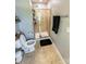 Clean bathroom featuring a glass enclosed shower, toilet, and tile flooring at 2752 Sawbridge Ln, Gastonia, NC 28056