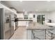 Bright kitchen with stainless steel appliances, white cabinets, granite countertops, and a breakfast bar at 4219 Mackinnon Dr, Charlotte, NC 28214