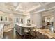 Gourmet kitchen featuring center island, custom cabinetry, and dark wood flooring at 423 N Pine St, Charlotte, NC 28202
