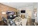 Luxurious living room featuring a brick accent wall and stylish decor, perfect for modern living at 423 N Pine St, Charlotte, NC 28202
