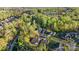 Aerial view of a residential area, showcasing the tree coverage and neighborhood layout at 5490 Sapwood Ct, Denver, NC 28037