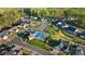 Aerial view of the neighborhood pool and playground area at 5490 Sapwood Ct, Denver, NC 28037