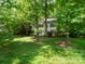 View of house situated on a spacious lot, surrounded by mature trees, offering privacy at 6100 Hunter Ln, Weddington, NC 28104