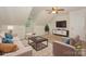 Staged living room featuring modern furniture and carpet floor at 8709 Stratton Farm Rd, Huntersville, NC 28078