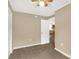 Cozy bedroom showing wall to wall carpeting and view of the kitchen at 1215 Eastcreek Rd, Fort Lawn, SC 29714
